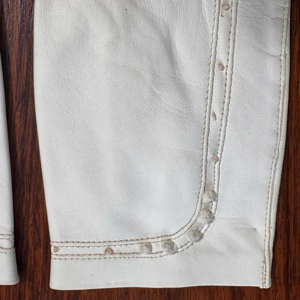 Vintage Corliss White Gloves Kid Leather Size 7.5 Made In Italy